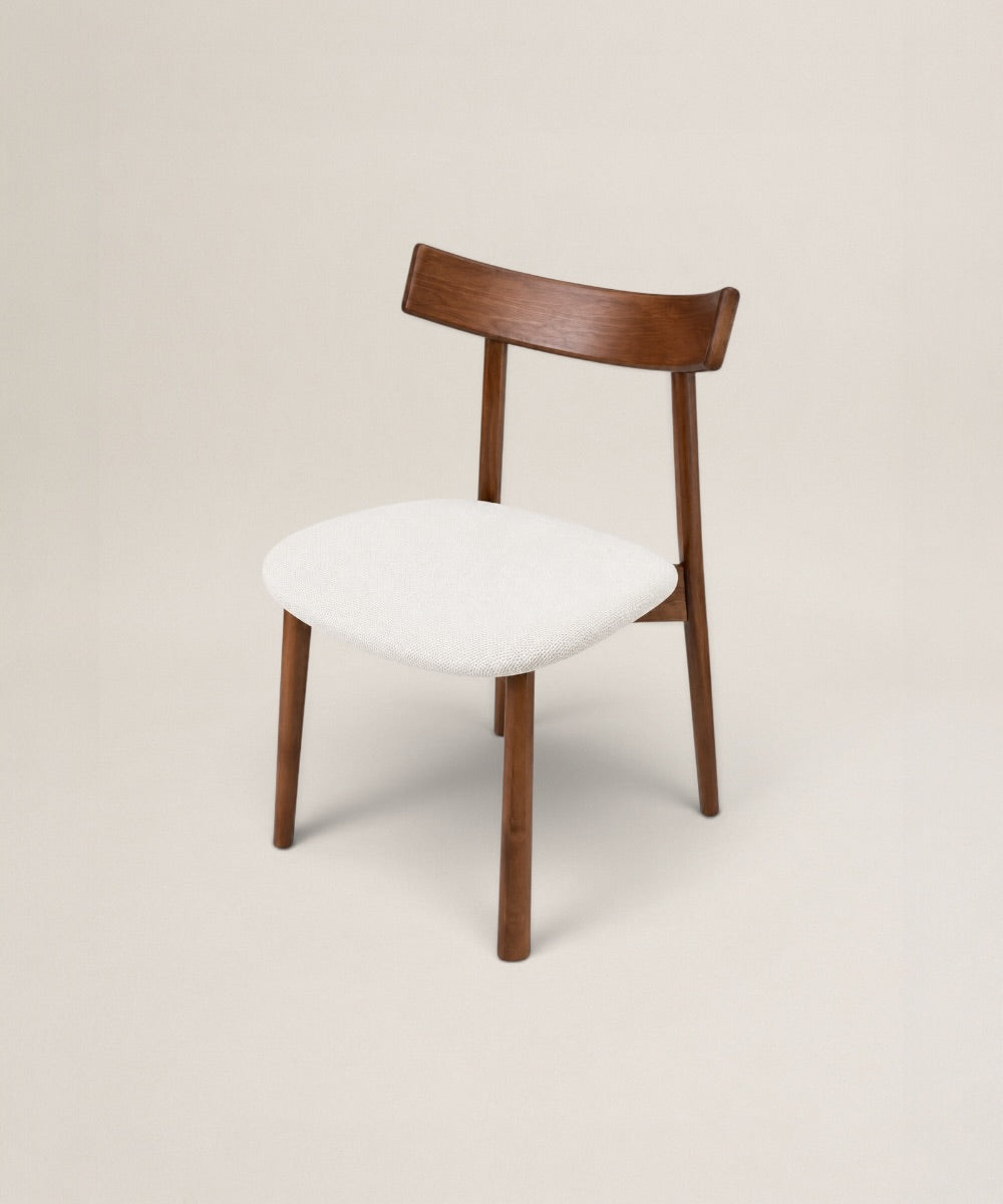 Silla Asia | Silla de Comedor en Madera con Asiento Tapizado