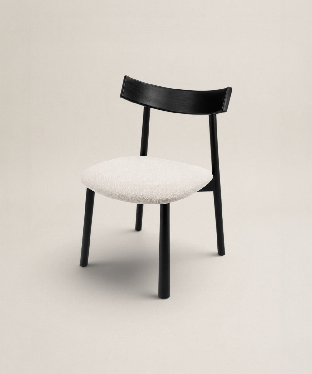 Silla Asia | Silla de Comedor en Madera con Asiento Tapizado