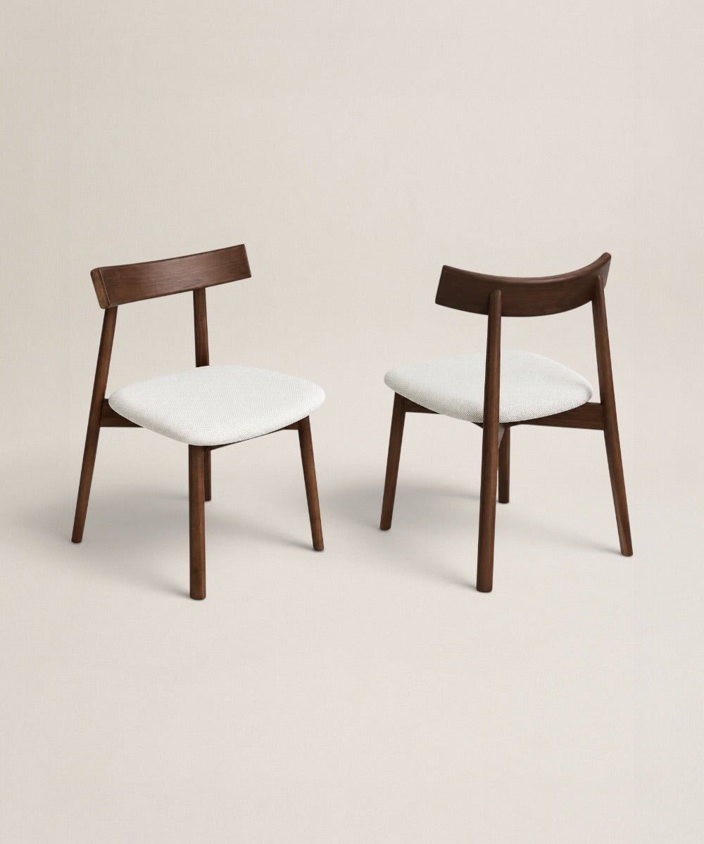 Silla Asia | Silla de Comedor en Madera con Asiento Tapizado