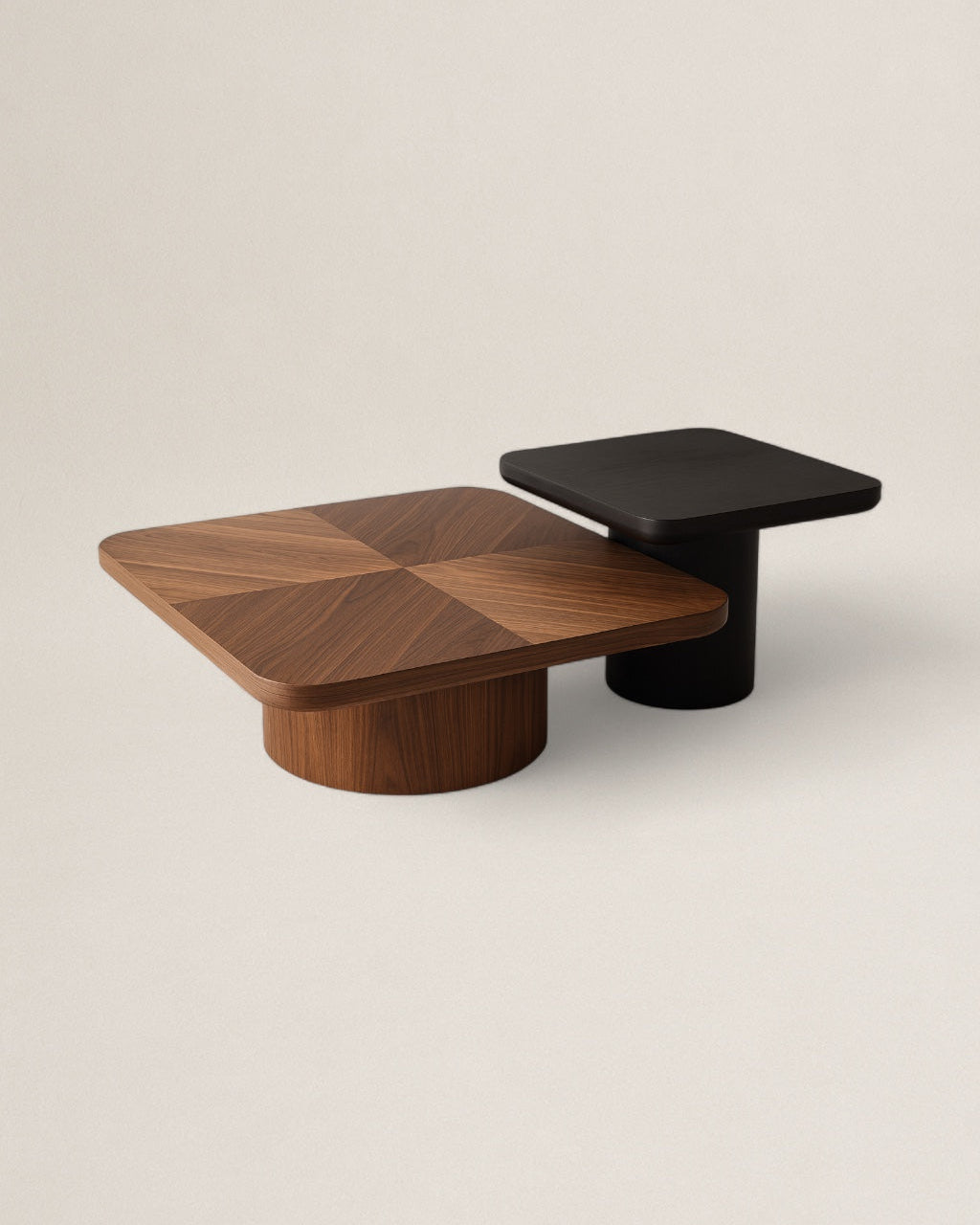 Mesa Dúo | Set de Mesas de Centro en Madera Enchapada
