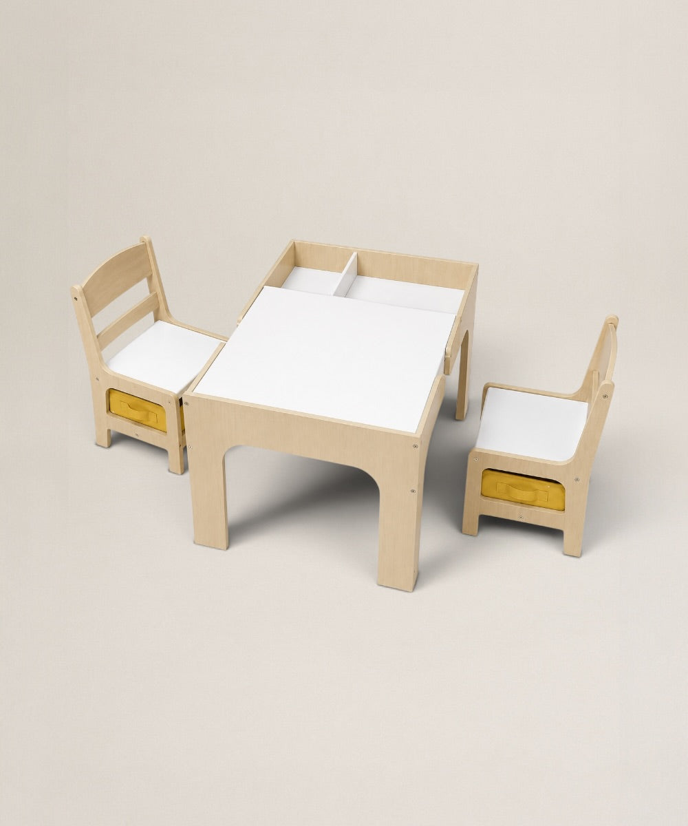 Mesa Infantil con Sillas | Set de Mesa de Actividades Montessori en MDF