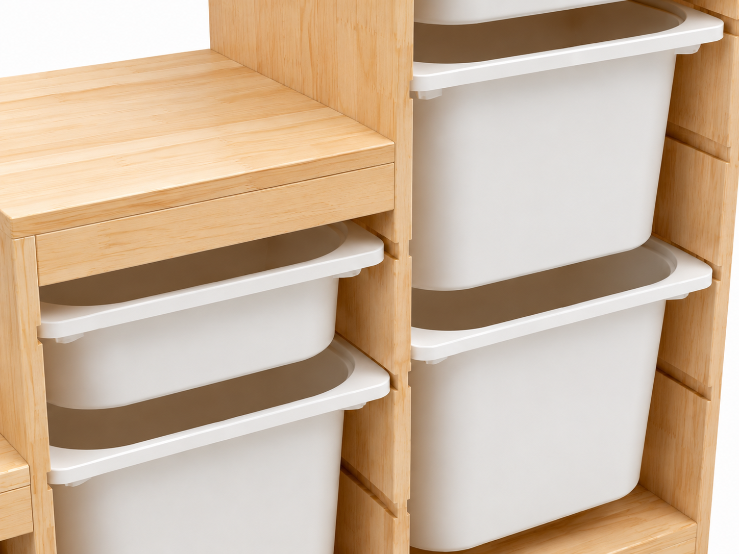 Organizador Escalonado | Mueble Organizador de Madera de Pino con Gavetas
