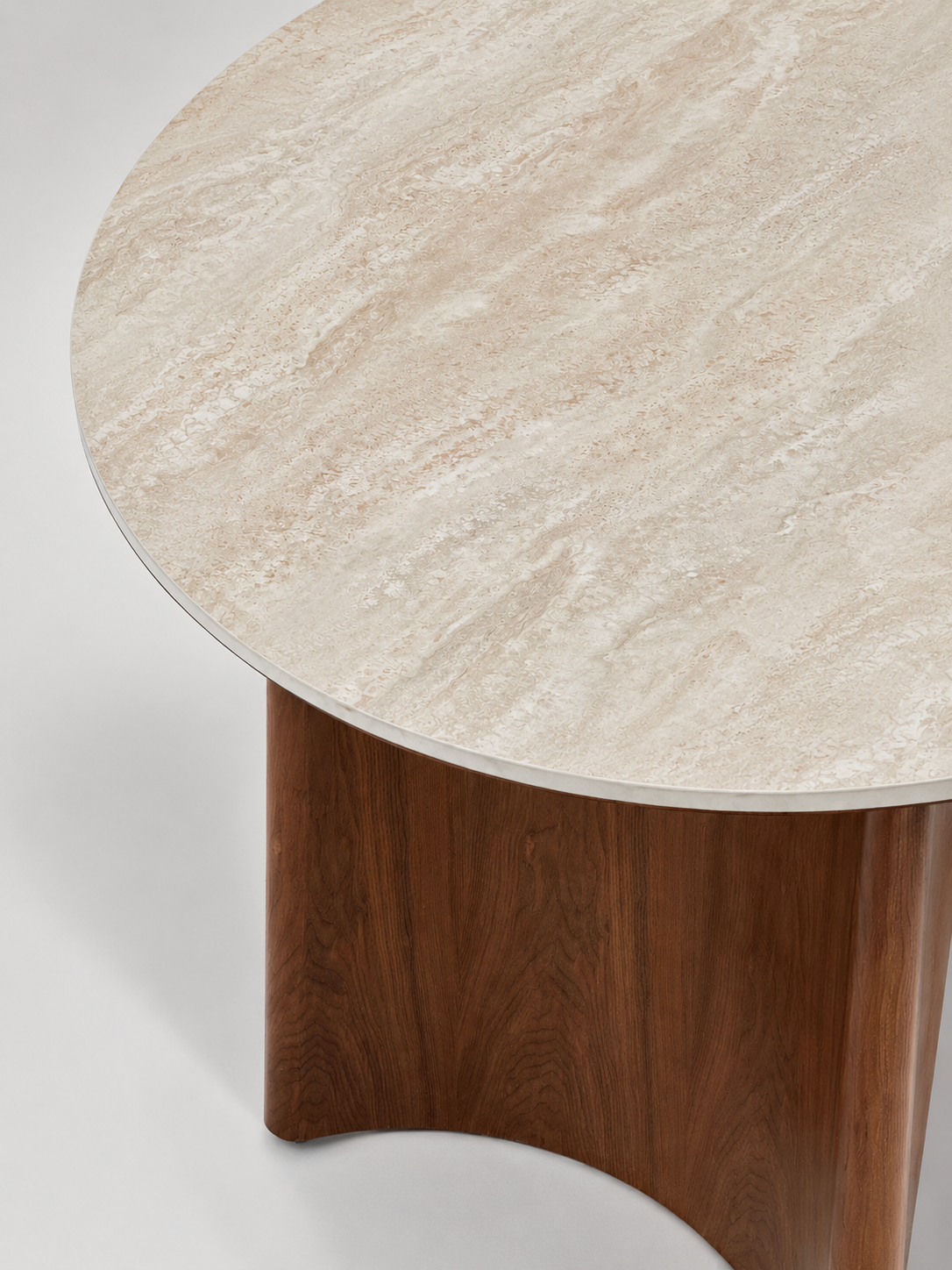 Mesa de Comedor Aura | Mesa con Top Cerámico Beige y Base de Madera